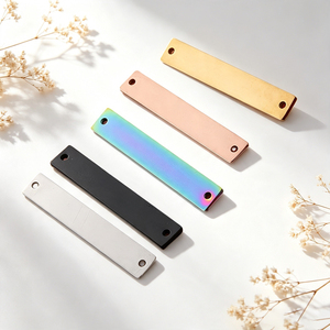 Etiqueta Metálica Rectangular de Acero Inoxidable en Blanco, Personalizable con Logotipo Grabado, Accesorios para Fabricación de Etiquetas DIY, Venta al Por Mayor - Product Image 6