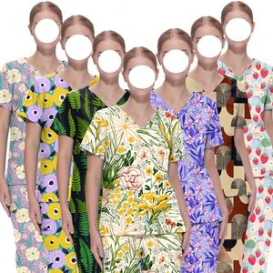 Nouveaux ensembles d'uniformes médicaux pour femmes imprimés de dessins animés avec pantalon droit – Tenues confortables pour infirmières et médecins - Product Image 3