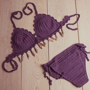 Bikini Brillante con Cuentas de Cristal Personalizado, Bikini de Ganchillo Hecho a Mano, Conjunto de 2 Piezas, Traje de Baño, Bikini de Tiras, Ropa de Playa, Traje de Baño para Mujer - Product Image 3