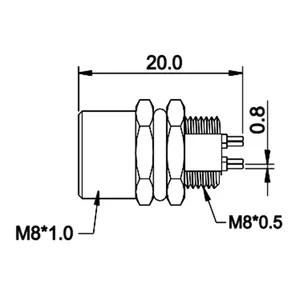 High Quality Wholesale Price Female Panel Connector M8 1.0 Rear Fastened DIP A B D Coding M8 Circular Connectors