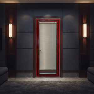 Puerta de Vidrio Exterior de Aluminio y Madera Compuesta, Ahorradora de Energía, con Persianas Integradas Manuales, Diseño Moderno, para Salas de Cine en Villas de Lujo - Product Image 2