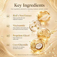 Gel nettoyant en cristal de glace Seefair Bird's Nest, nettoyage en profondeur, nettoyage des pores, élimination des points noirs, crème démaquillante