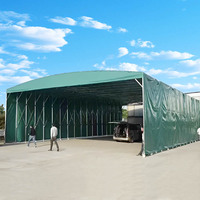 Tente de garage pliable push-pull, imperméable, pour voitures, sports et divertissements, avec structure en acier galvanisé à chaud et bâche en PVC