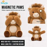 Jouets en peluche interactifs d'animaux de la ferme, 25 cm, animaux en peluche doux avec pattes magnétiques, jouet en peluche, cadeau pour enfants