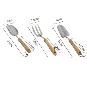 Vườn Nguồn Cung Cấp 3Pcs Xẻng Trowel Cultivator Làm Vườn Dụng Cụ Cầm Tay Thiết Lập Với Tay Cầm Bằng Gỗ - Product Image 4