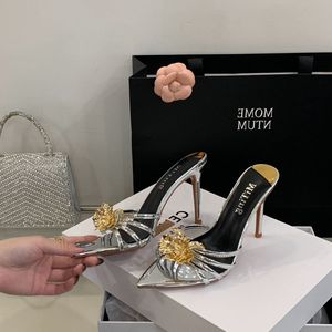 Chaussures Femme Tendance Dernier Cri Talons Hauts Sexy Escarpins Bout Ouvert Femmes Talons Fins Dorés - Product Image 4