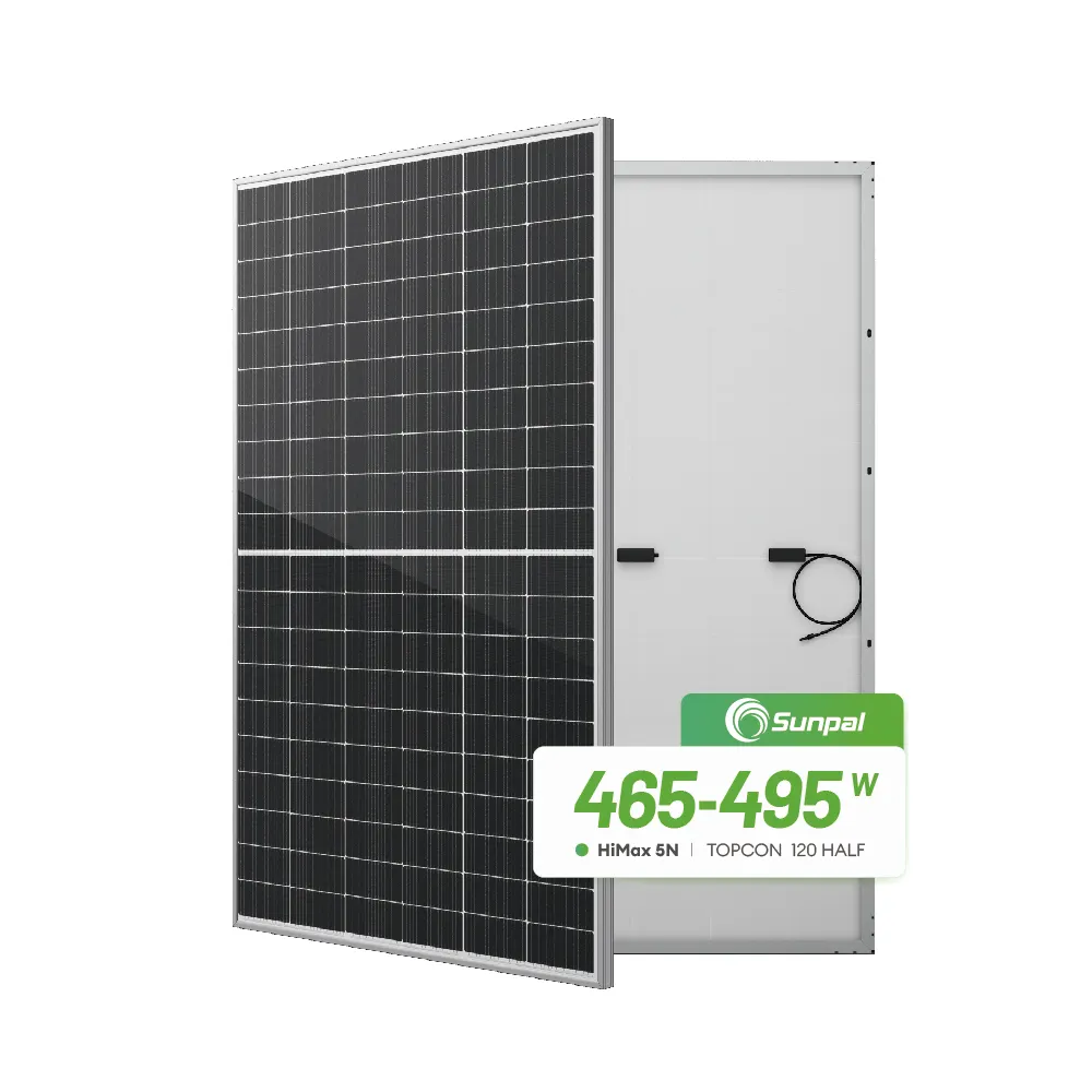 Sunpal New Tấm Pin Mặt Trời Topcon 48V 500 Wát Bảng điều chỉnh cho năng lượng mặt trời Kit completo dây chuyền sản xuất