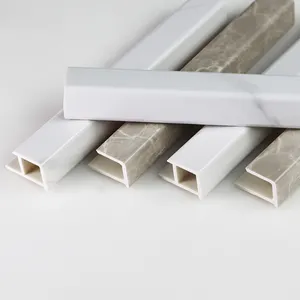 Baumaterialien Kunststoff Eckperle Pvc-Fliesen-Schmuck runder Rand Marmor-Dekorationsprofile für Zuhause