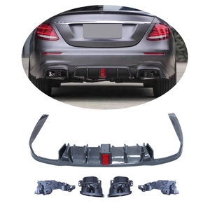 Sortie d'usine fibre de carbone B Style lèvre de diffuseur arrière pour <span class=keywords><strong>Mercedes</strong></span> Benz classe E W213 diffuseur 2016-2020 avec embouts d'échappement - Product Image 1