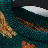 Col rond chat mignon haut décontracté logo personnalisé pulls en tricot bonne qualité coton pour hommes