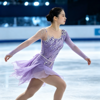 Robe de patinage artistique en strass lavande, dos nu, manches longues, en maille, costume de compétition de patinage sur glace, personnalisé pour filles et femmes
