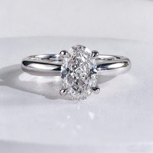 Bague de fiançailles solitaire en or jaune 14 carats, diamant synthétique CVD cultivé en laboratoire, taille ovale vintage, 1 carat, F VVS1, cadeau pour fête ou mariage - Product Image 2