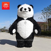 Costume de Panda en peluche de mascotte de marche gonflable de publicité de dessin animé géant personnalisé
