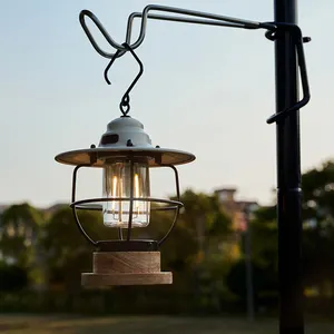 Linterna de Camping Vintage decorativa, lámpara LED colgante recargable, portátil, brillo ajustable, luces de Camping