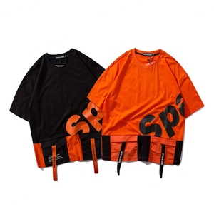 Camiseta de Verano para Hombre con Logotipo Personalizado, de Lujo, 100% Algodón Tejido, 180g, Talla Grande, Estilo Hip-Hop, Holgada, con Bolsillo Decorativo y Serigrafía - Product Image 1