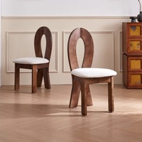 Chaise de salle à manger en teck nordique de style rétro français, dossier incurvé en forme de sirène, design écologique pour la maison, l'hôtel, les salons et les salles à manger