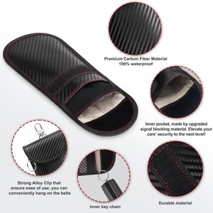 Sac de protection contre les signaux de clé de voiture léger en fibre de carbone, blindage électromagnétique <span class=keywords><strong>RFID</strong></span> <span class=keywords><strong>Faraday</strong></span> et <span class=keywords><strong>anti</strong></span>-dégaussage - Product Image 4