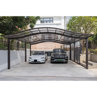 Structure de support de poteau de carport moderne en aluminium sur mesure, design fixe coupe-vent pour jardin, extérieur, stationnement familial