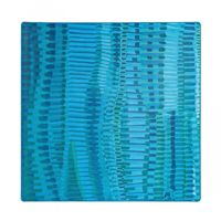 Tapis de Mahjong Erming 31,5 pouces, bleu sarcelle, motif abstrait à traçages de pinceaux, imperméable, en mutispandex, avec dos antidérapant en caoutchouc, pour 4 joueurs