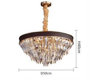 Lustre moderne en cristal de pyramide de salon d'hôtel de lumière pendante suspendue pour la salle à manger - Product Image 3