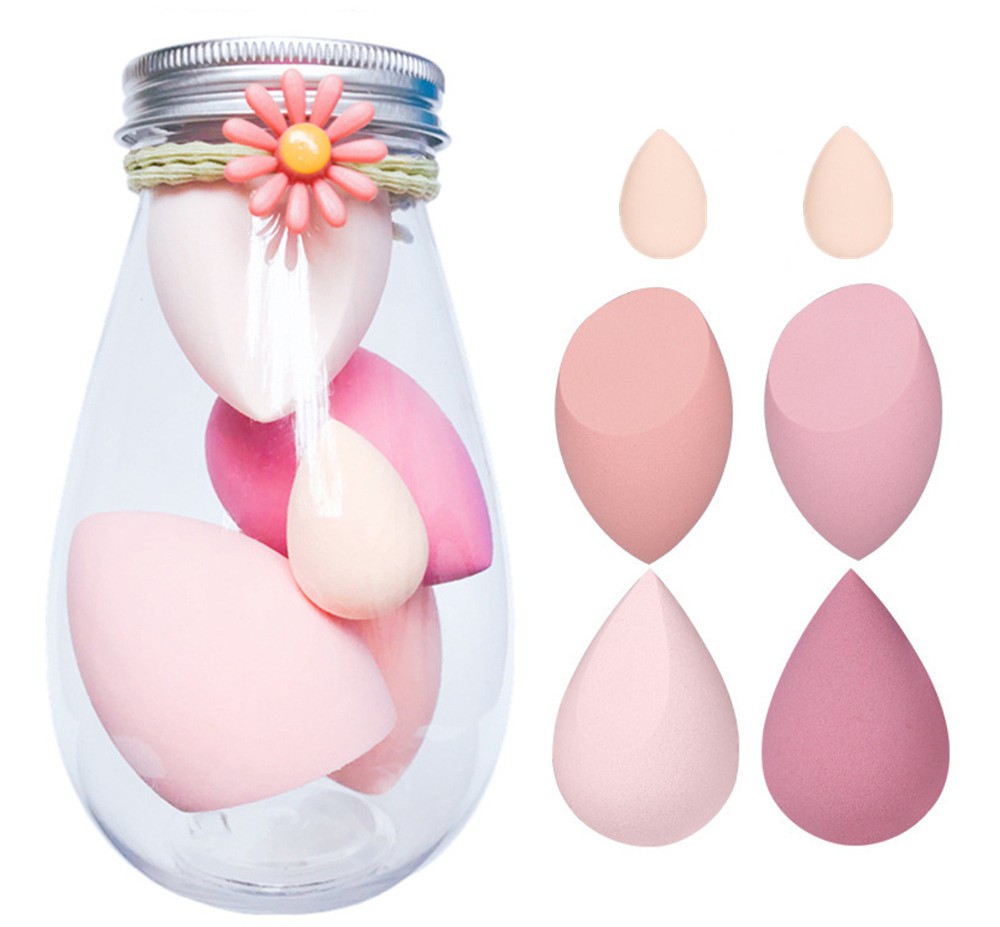 Série de poudre de cerise-4 grandes 2 petites bouteilles à capuchon en corde à tête argentée