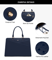 LOVEVOOK Lot de 2 grands sacs fourre-tout en cuir PU pour femmes, sacoche d'ordinateur portable, sac à bandoulière pour voyage, compatible avec ordinateur portable 15,6 pouces