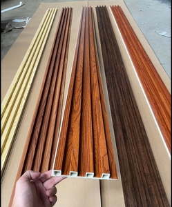 Hiện đại <span class=keywords><strong>PVC</strong></span> tráng WPC <span class=keywords><strong>Panel</strong></span> tường trang trí trong nhà Gỗ nhựa composite Ốp với rãnh thiết kế chống thấm nước & chống cháy - Product Image 2