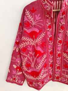 Colorful Cotton Suzani TNT <b>Jacket</b> Handmade Embroidery, Boho Hippie Style Outerwear for <b>Women</b> Cotton Suzani <b>jacket</b> coat - Product Image 3