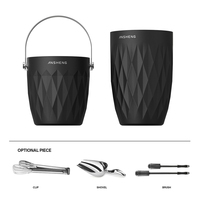 Seau à glace en acier inoxydable Ansheng, outils de bar pour fête, double paroi, seaux à vin en métal, seau à glace en acier inoxydable