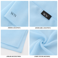 Hijab en mousseline de soie à volants fabriqué en usine, drapé doux, couleur unie, pour femmes musulmanes, vente en gros, service OEM