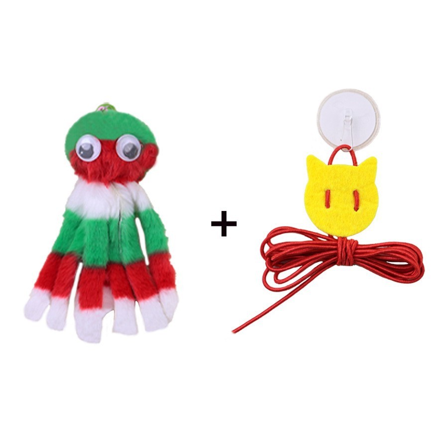 Christmas-colored octopus cat toy