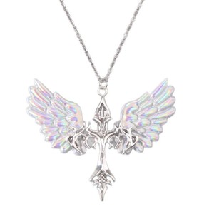 Collares con Colgante <span class=keywords><strong>de</strong></span> Cruz y Alas <span class=keywords><strong>de</strong></span> Ángel Estilo Y2K para Mujer, Cadena <span class=keywords><strong>de</strong></span> Acero Inoxidable, Joyería Subcultural - Product Image 6