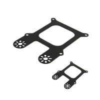 Braket Logam Datar Kustom dengan Lubang, Lapisan Hitam, Baja Karbon, Outlet Nitrous, Break Center Solenoid, braket pemasangan mesin