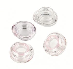 Irregular Oval Clear LDPE Cosmetic Jar with Screw Cap for Essential Oil Eye <b>Cream</b> & <b>Lip</b> Balm - Product Image 3