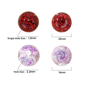 Manik-manik Resin <span class=keywords><strong>Mawar</strong></span> Bulat Lubang Tunggal untuk Rantai Ponsel DIY Grosir - Product Image 6