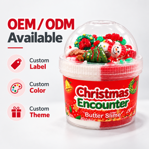 Slime Navideño en Forma de Domo con Adornos de Muñeco de Nieve, Árbol, Corona y Galleta de Jengibre, Slime Suave para Niños y Venta al por Mayor - Product Image 4