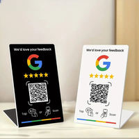 Support d'affichage personnalisé avec code QR, puce NFC sans contact, carte-cadeau Google Play, support de tap pour avis Google, code QR