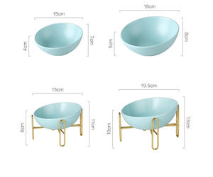 Disesuaikan Grosir Hewan Peliharaan Anjing Kucing Keramik Mangkuk Tikar Pengumpan Makanan Air dengan Dudukan Baja Tahan Karat - Product Image 6