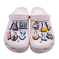 Custom Shoe Charms for Teens, Cute Chemistry Laboratory Theme Waterproof PVC Shoe Pins Set Science Teacher Clogs Decoration