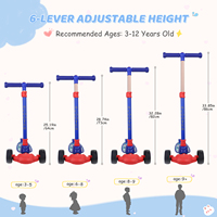 Trottinette pliable 3 roues légère pour enfants ZUKKA avec guidon réglable