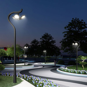 โคมไฟสนามอลูมิเนียมสไตล์ยุโรปสมัยใหม่ ขนาด 3 ม. 4 ม. ไฟ LED สำหรับสวนและพื้นที่เชิงพาณิชย์ - Product Image 1