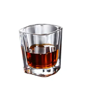 ロゴ印刷ヘビーベース60ml2ozスクエアリキュールウォッカウイスキーグラス飲用タンブラーロゴ昇華刻印ショットグラス