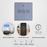 Interruptor Inteligente WiFi para Cortinas, Control Táctil de Pared, Persianas Enrollables, Vidrio Templado, 10A, Control Inteligente para el Hogar
