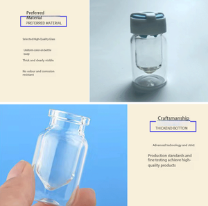 Pot de distribution de poudre lyophilisée pour usage médical et esthétique, en verre double couche, scellé au liège, Nasin 3ml 5ml - Product Image 3