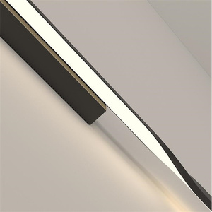 JYLIGHTINGシンプルモダンブラックゴールドLEDリニアベッドサイドアイルアイアンウォールランプウォールランプベッドルーム - Product Image 2