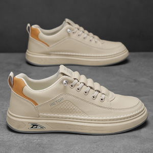Nouvelle collection printemps 2025 : Baskets décontractées tendance pour hommes, polyvalentes, respirantes, blanches à semelle épaisse - Product Image 4