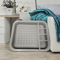 Boîte de rangement de cuisine moderne en plastique PP, étagère pliable portable pour le drainage, type sur pied, installation, nettoyage de la vaisselle