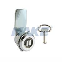 Cylindres de serrure à came à quart de tour en alliage de zinc MK407, finition chrome brillant, clé triangulaire pour boîte aux lettres métallique, armoire, porte