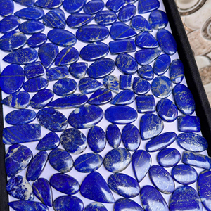 Piedras Preciosas Sueltas de Lapislázuli Natural, Cabujón Liso, Piedra Azul Redondeada para Joyería - Product Image 1