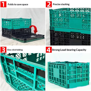 Contenitore Pieghevole in Plastica per Alimenti, Cassa Logistica Richiudibile, Scatola per Stoccaggio di Frutta e Verdura in Agricoltura - Product Image 4